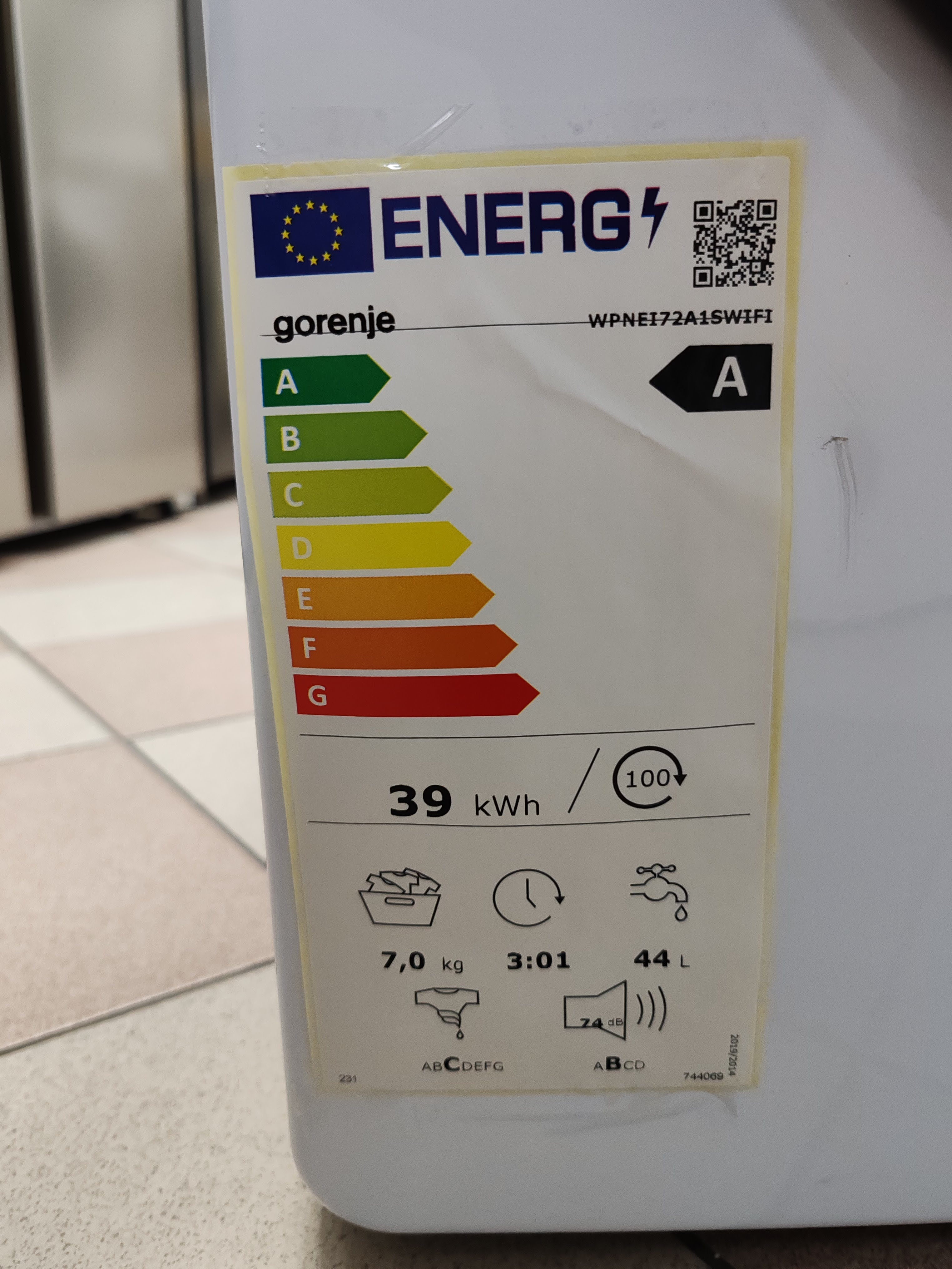 Veš mašina Gorenje WPNEI72A1SWIFI , 7 kg.