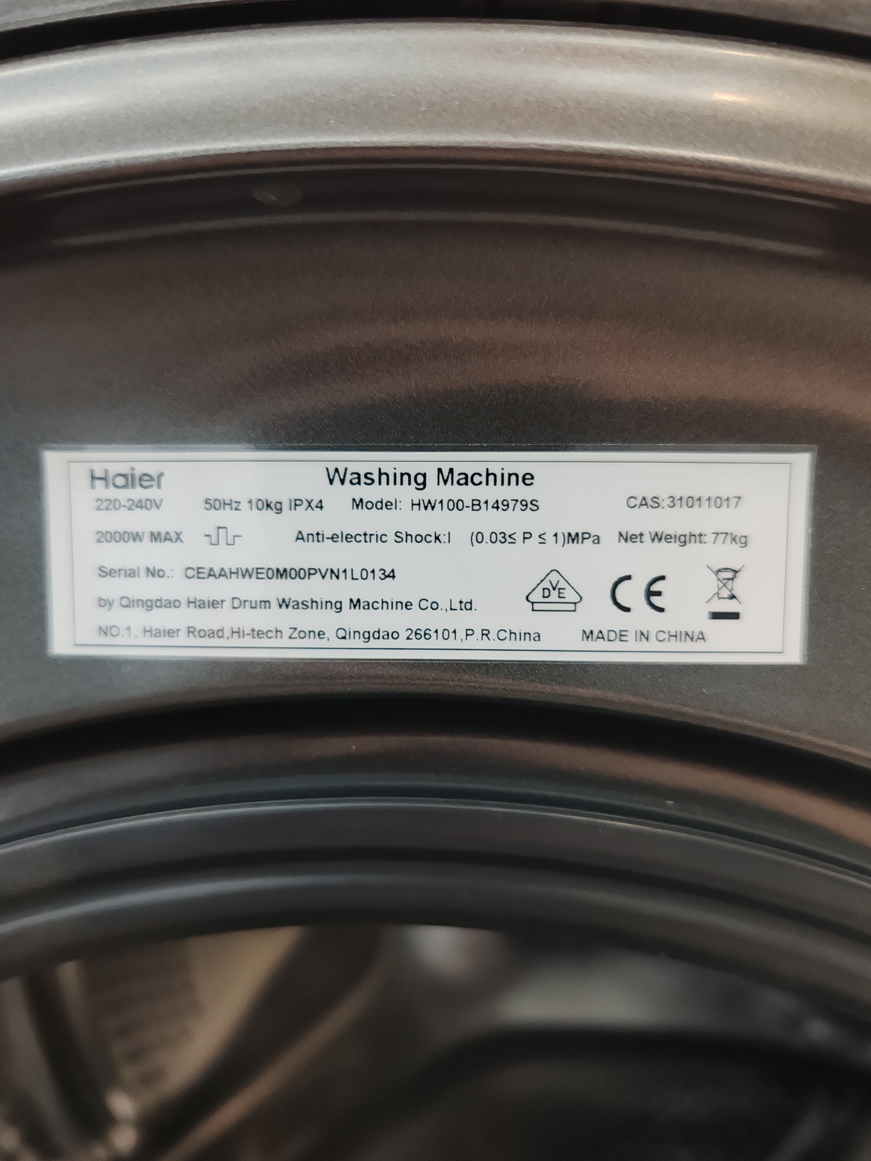 Veš mašina Haier HW100 B14979S , 10 kg