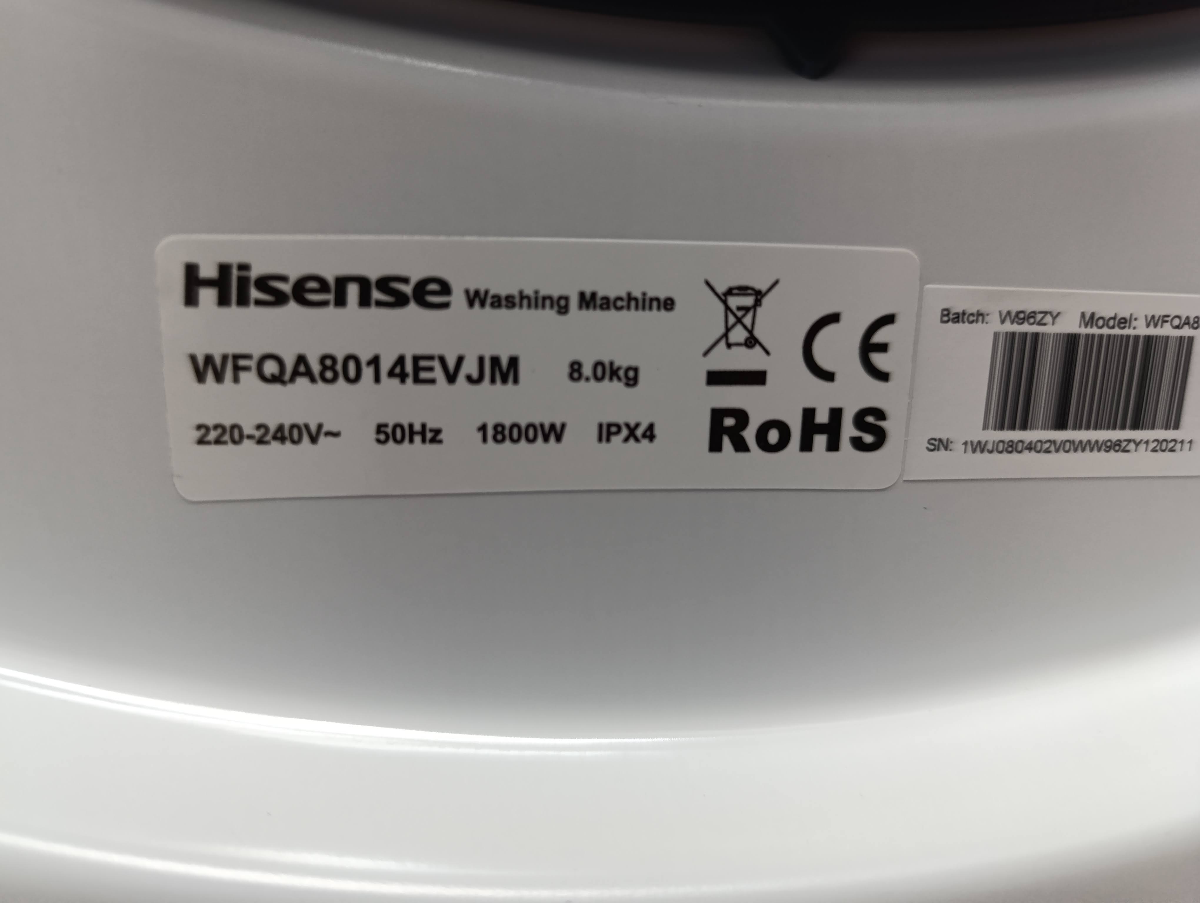 Veš mašina Hisense WFQA8014EVJM, 8 kg.