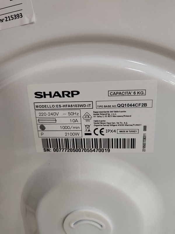 Veš mašina Sharp ES-HFA6103WD-IT, 6kg