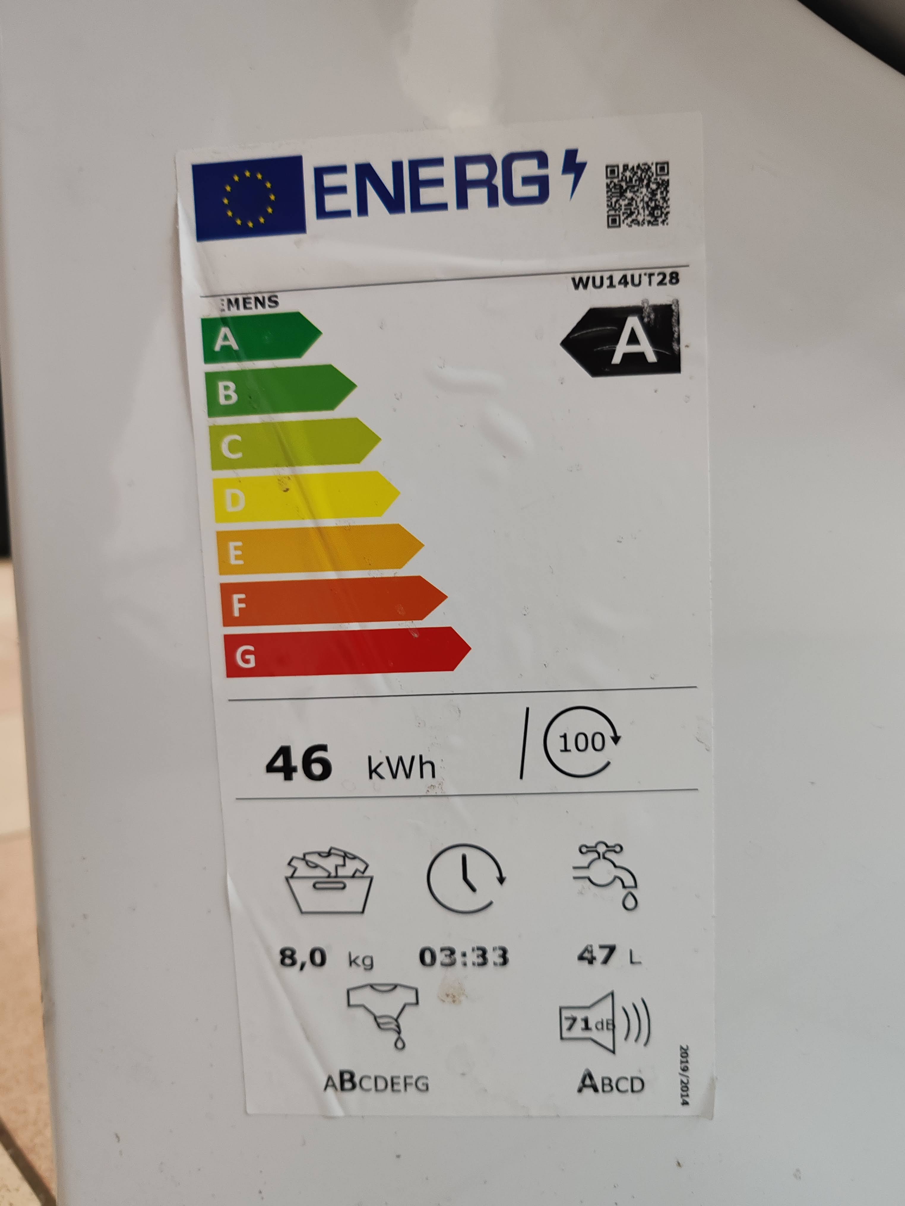 Veš mašina Simens WU14UT28 IQ500 , 8 kg.