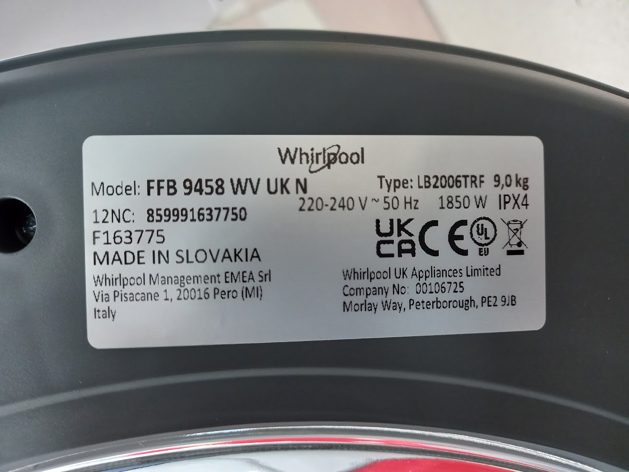 Veš mašina Whirlpool FFB 9458WV UK N, 8kg