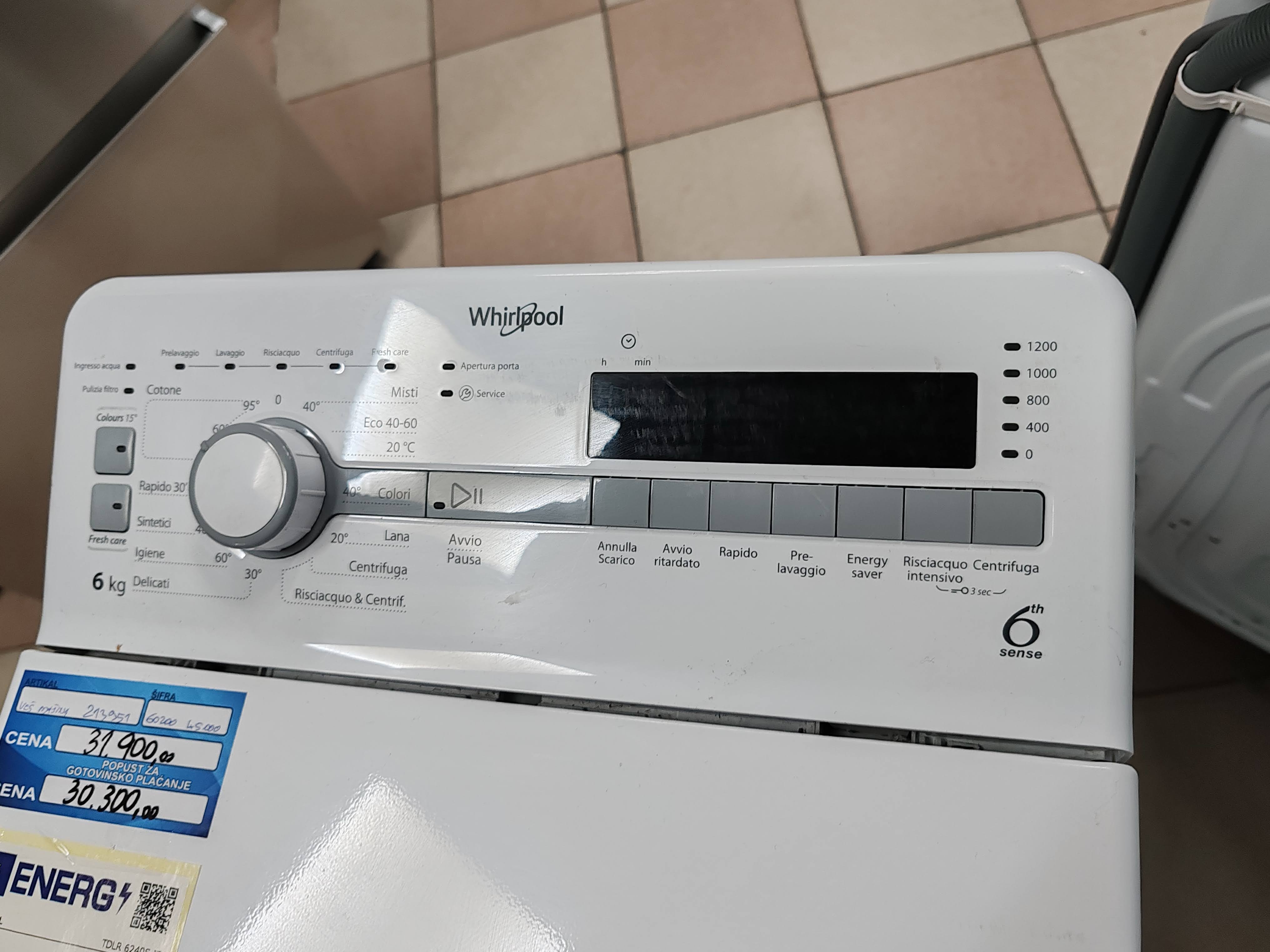 Veš mašina Whirlpool TDLR 6240S IT, 6 kg