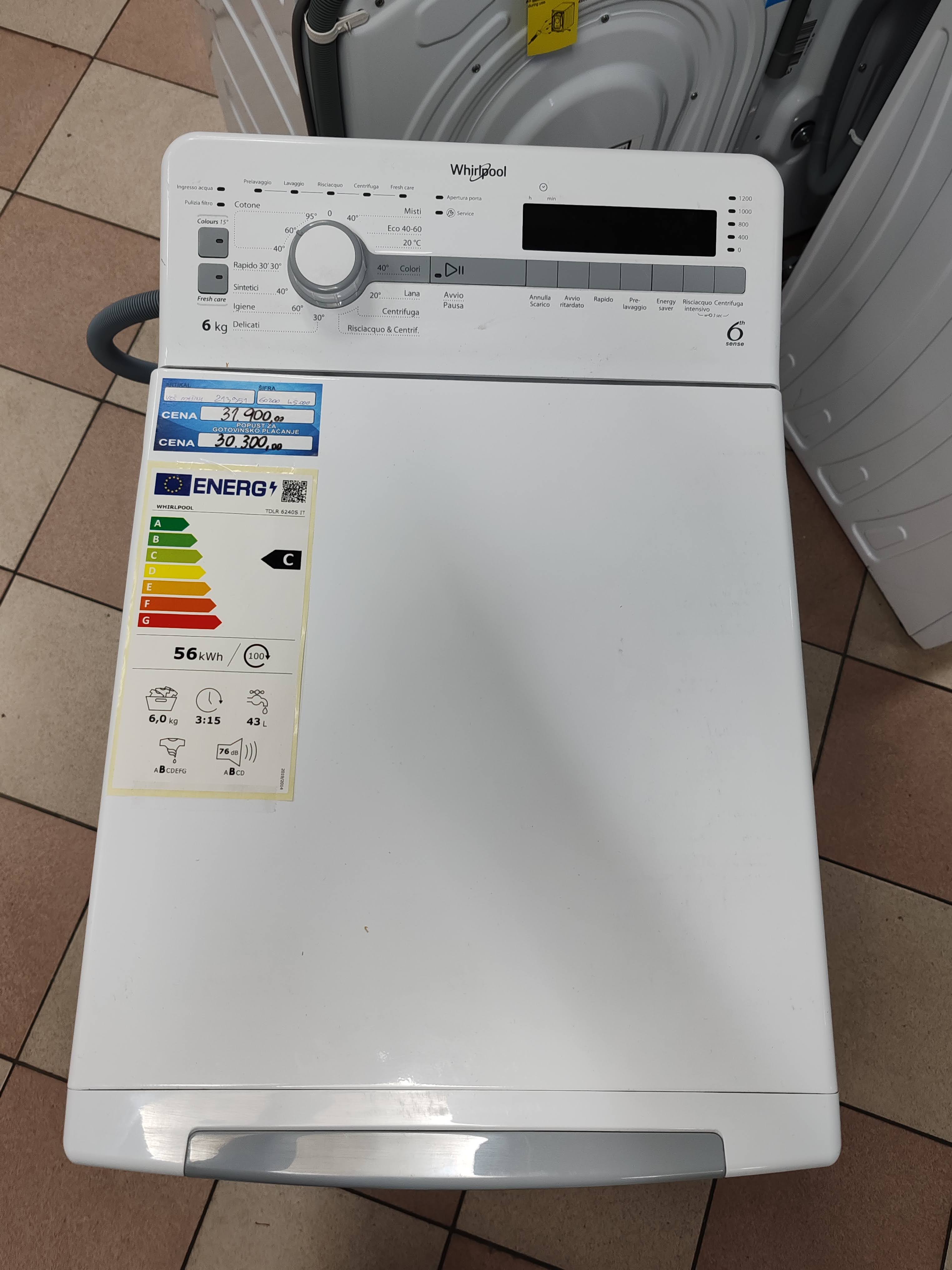 Veš mašina Whirlpool TDLR 6240S IT, 6 kg