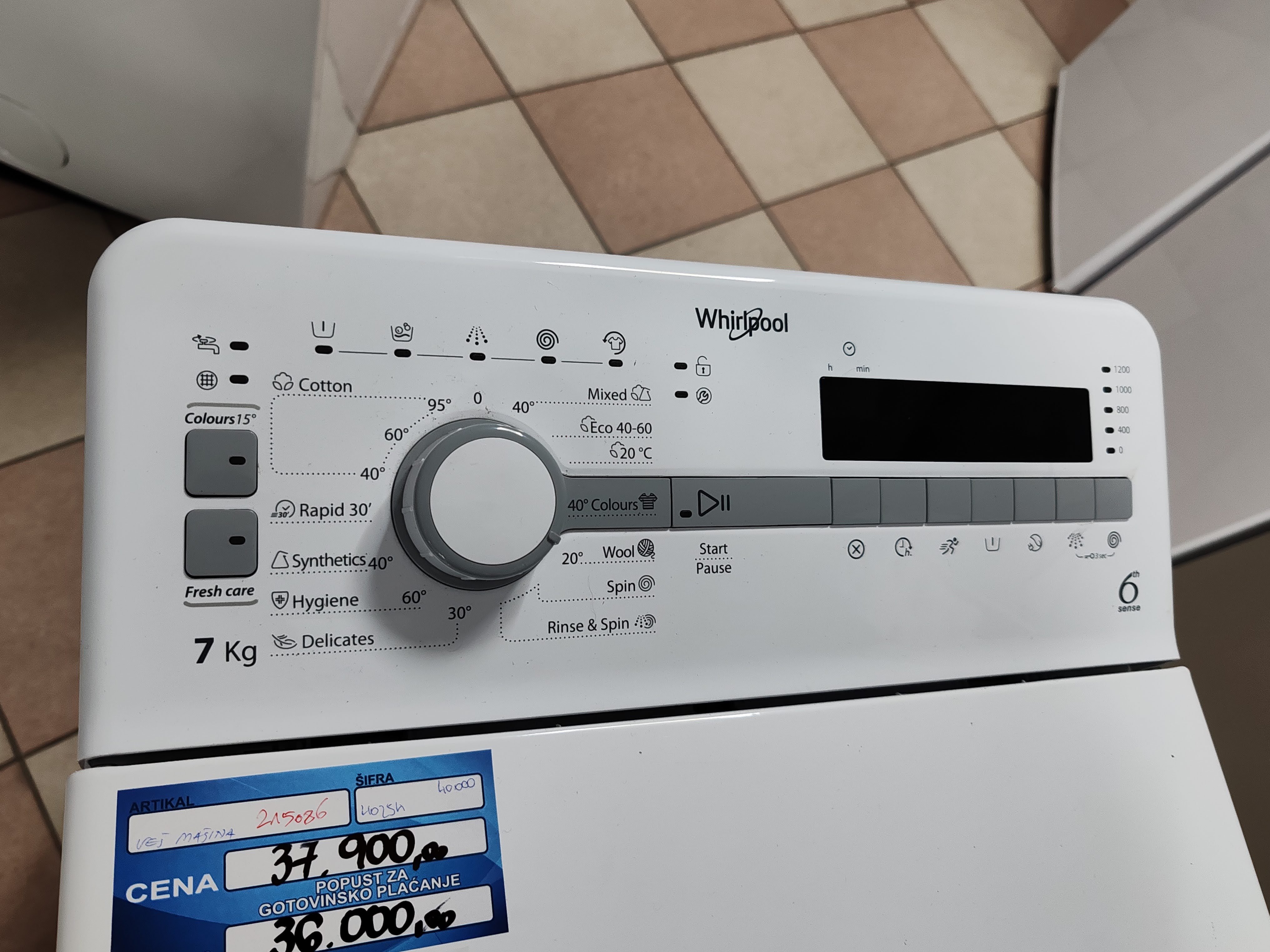 Veš mašina Whirlpool TDLR 7220SS EU/N (2) , 7 kg