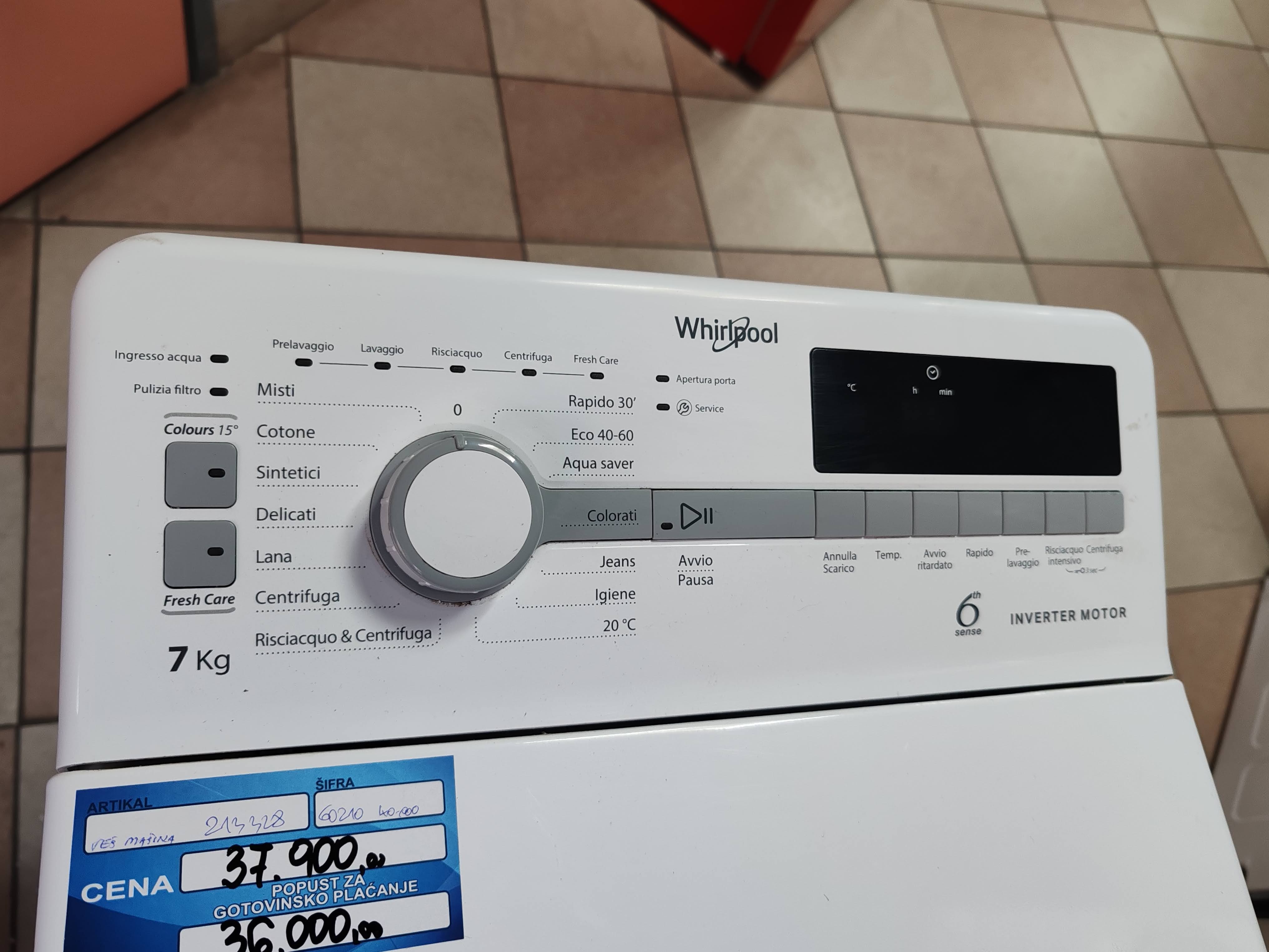 Veš mašina Whirlpool TDLR 7231 BS IT , 7 kg