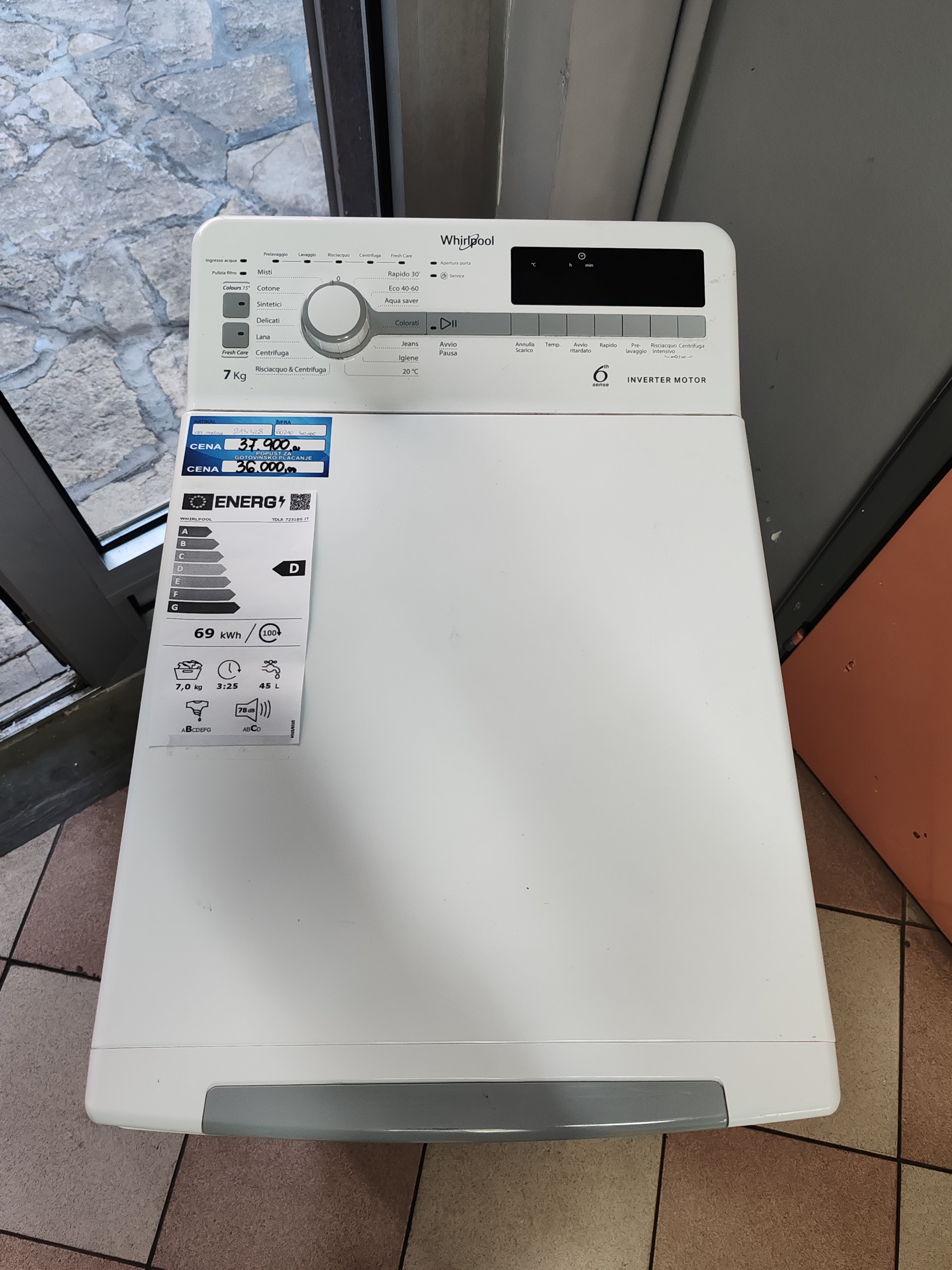 Veš mašina Whirlpool TDLR 7231 BS IT , 7 kg