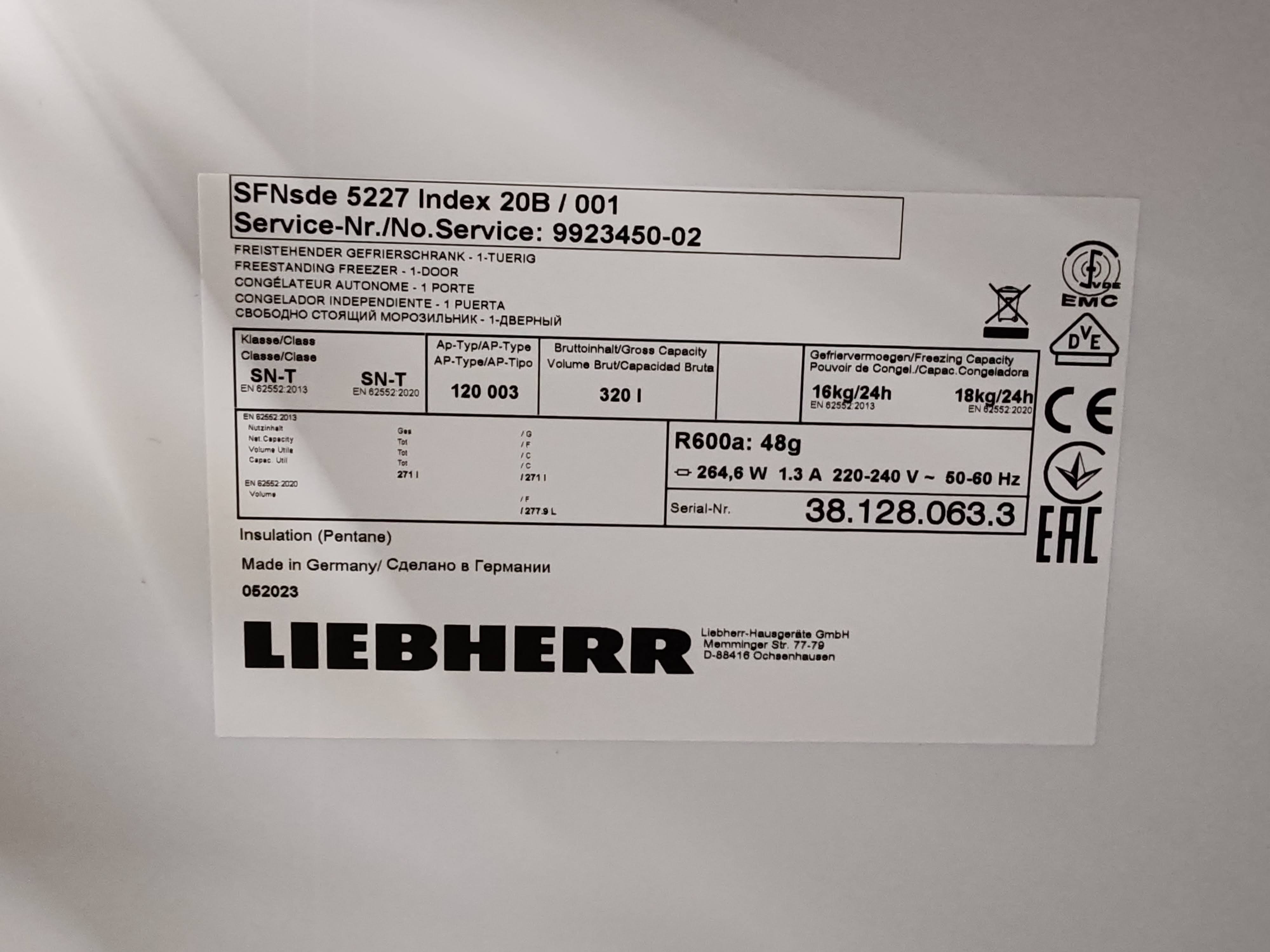 Zamrzivač Liebherr SFNsde 5227 , 185 cm.