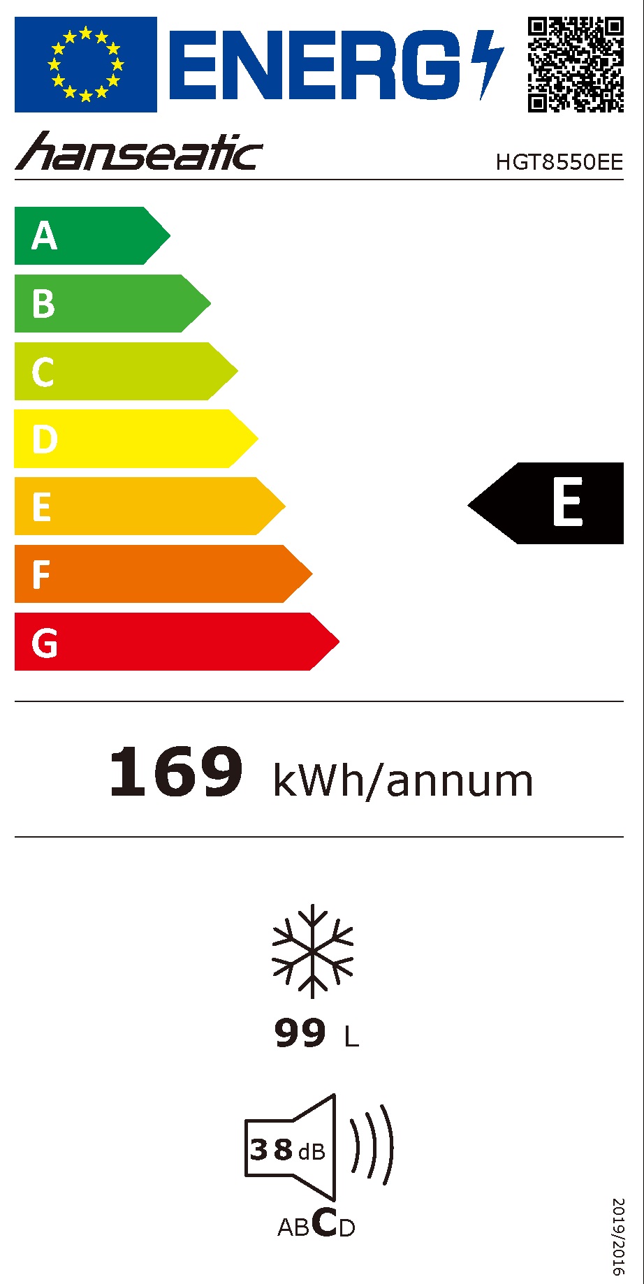 Zamrzivač sandučar Hanseatic HGT8550EE , 99L