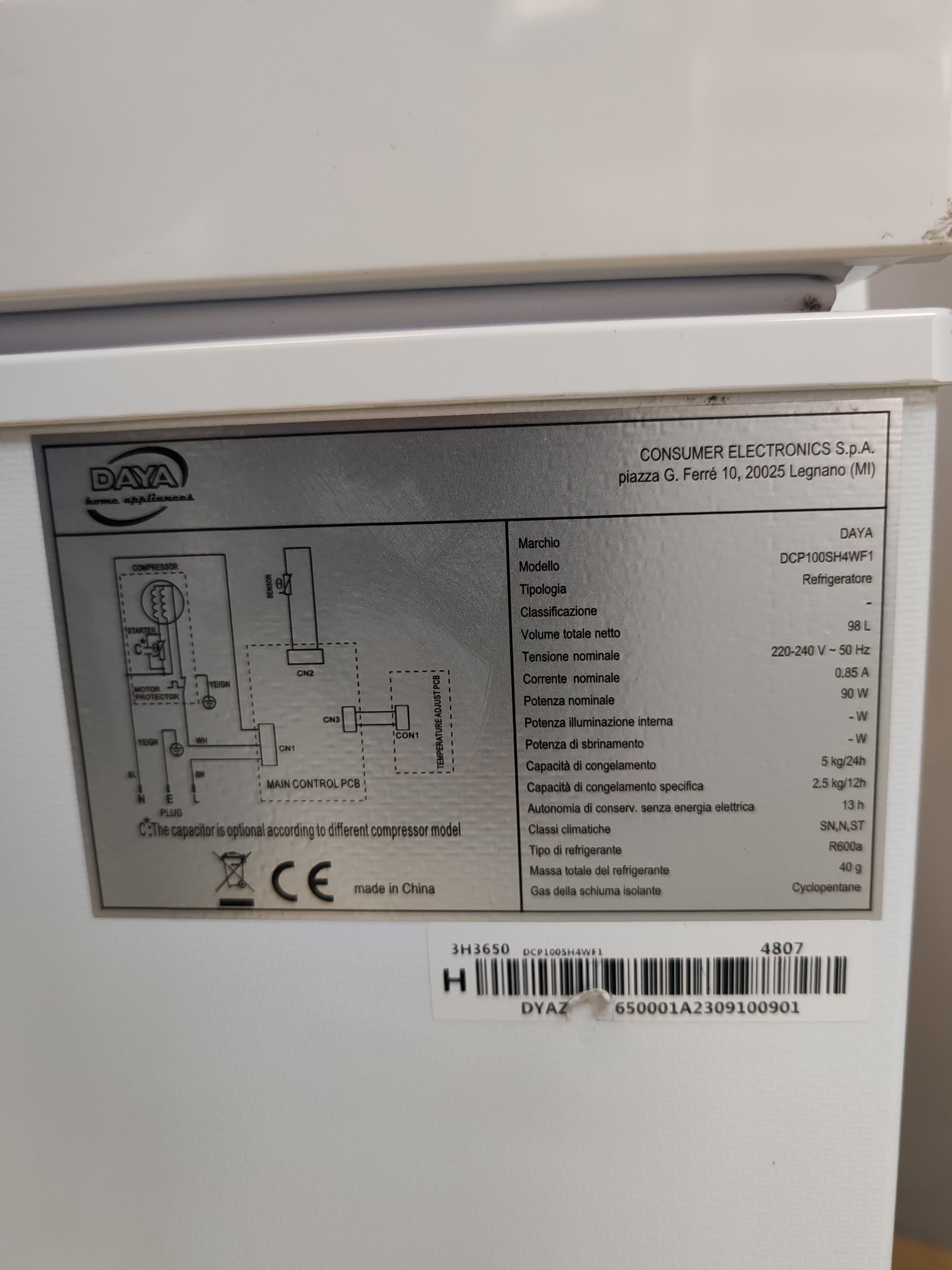 Zamrzivač Sandučara Daya DCP100SH4WF1 , 98L